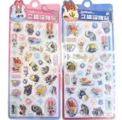 海外正規品　ボンボンドロップシール風シール　ズートピア　2点セット