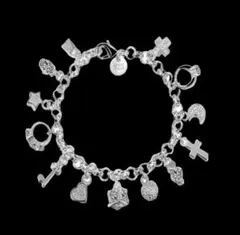 【B08】ブレスレット　ホワイト　メンズ　シルバー925　アクセサリー　白色