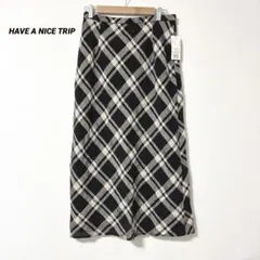 新品　HAVE A NICE TRIP ロングフレアスカート　チェック　L