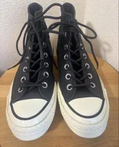 【即購入OK】コンバース　オールスター（レザー）ハイカット黒　23cm