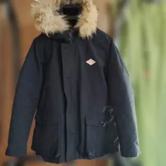 極美品✨　DANTON ダウンジャケット　ファー付き　ブラックネイビー　36