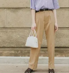 BONLECIL センタープレスハイウエストタックチノパンツ　Lサイズ