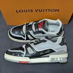 ルイヴィトン スニーカー LVトレイナー・ライン 黒×グレー 26.0cm