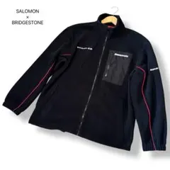 サロモン ブリヂストン 企業ロゴ フリース 黒 L相当 春アウター