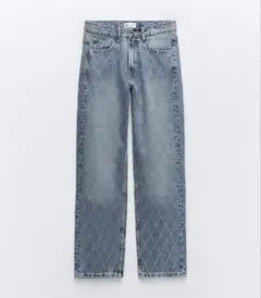 【新品】サイズ36♡ZARA♡ミッドライズデニムパンツラインストーン　キラキラ