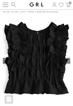 ダブルリボンフリルブラウス