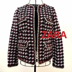 ZARAザラツイードジャケット マリンカラー