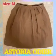 Astoria Odier　ビット　スカート　キャメル　ブラウン　膝丈　フェルトのサムネイル