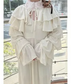 アシメribbonベロアワンピース　ベロアティアードボレロ　キャミワンピース