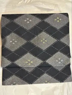 名古屋帯 菱文様 黒地