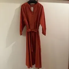【新品タグ付】SHOO・LA・RUE 赤オレンジシャツワンピース　M