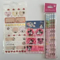 【TDR】ミニー鉛筆　光る名前シール　まとめ売り