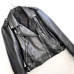 【極美品】ダブル ライダースジャケット ブラック F ジッパー