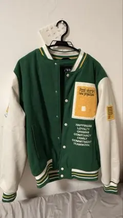 ZARA スタジャン グリーン メンズ