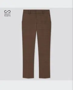 UNIQLO SMART PANTS ブラウン チェック　スマートアンクルパンツ