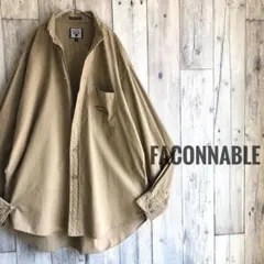 オールド　FACONNABLE 国旗　刺繍　ボタンダウン　長袖シャツ　ツイル