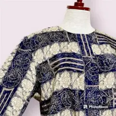 vintageヴィンテージワンピース花柄プリーツ切り替えゴムレトロUSA海外古着