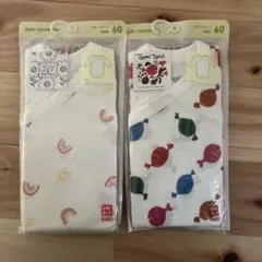 【新品】UNIQLO ベビー　長袖ボディスーツ60 2枚