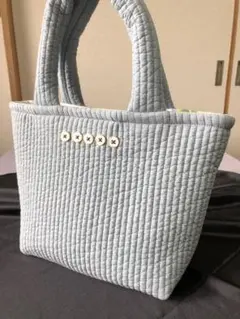 韓国ヌビキルト小さめトートバッグ(スカイブルー)