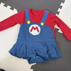 マリオ ベビーロンパース 女の子 赤青 80サイズ