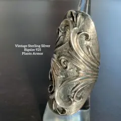 Sterling Silver刻印　925　特大　ヴィンテージ唐草シルバーリング