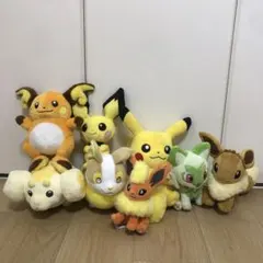 ポケモン ぬいぐるみ　8個セット　ニャオハ　ワンパチ　パピモッチ　ピチュウ