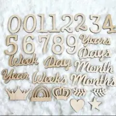 문에이지 포토 월간 카드 목제 현수막 신생아 사진 28매 레터 배너