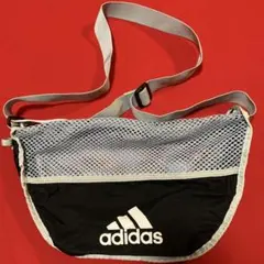 adidas メッシュショルダーバッグ ブラック/グレー