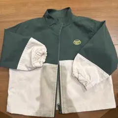 バースデイ　西松屋　90サイズ 緑/白 ジッパー付きアウター　ナイロンジャケット