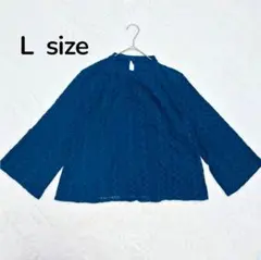 ノーブランド レース 長袖 ブラウス フレアスリーブ（L）