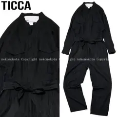 美品 TICCA 限定 リネン コンビネゾン オールインワン ワンピース 黒のサムネイル