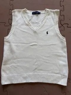 美品　Ralph Lauren Vネックニットベスト 120 ホワイト　正装