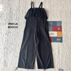 IENA LA BOUCLE リネンフリルサロペット　黒　バックリボンのサムネイル