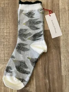 新品　minä perhonen（ミナ ペルホネン）鳥柄　ソックス　グレー