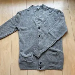 【ユニクロ】　制服　Vネック カーディガン　グレー　M