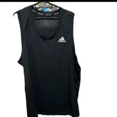 adidas 黒 タンクトップ 3本ストライプ