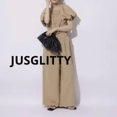 【新品タグ付き】JUSGLITTY フェイクリネンロンパース オールインワンのサムネイル
