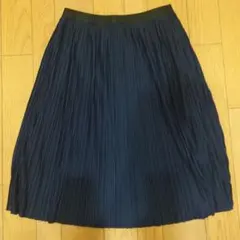 ネイビー プリーツスカート ゴムウエスト