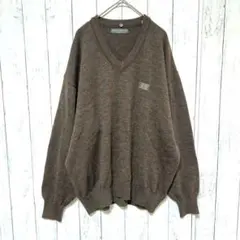 ミズノ　ブリティッシュオープンゴルフ　Vネックニット　セーター　ウール100％