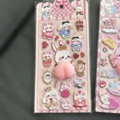 可愛いキャラクター立体シールセット