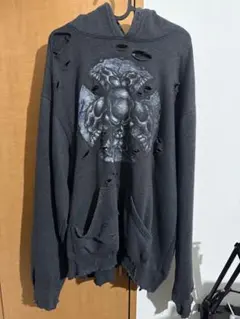 ボロ　リメイク　ダメージ加工　パーカー