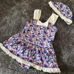 ベビー90女の子水着、スイムキャップ