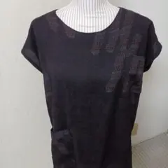 ハンドメイド　着物リメイク　紬、焦げ茶、多色変わり縞柄　プルオーバー