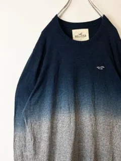 ホリスター Hollister グラデーションニット メンズXL紺のサムネイル
