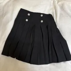 evelyn 黒 プリーツスカート ビジュー付き