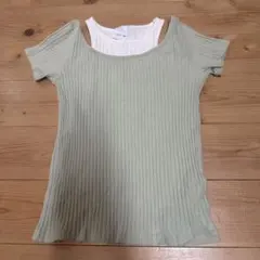 ZARA リブカットソー オフショルダー　164のサムネイル