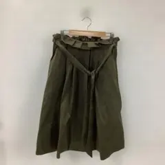 値下◎3.11◎M76◎ザラベーシック◎カ-キ-◎ひざ丈フレア-スカート