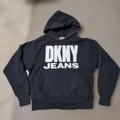 【DKNY】ブラックパーカー メンズフリーサイズ USA製