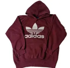 adidas 古着 スウェットパーカー トレフォイル ボルドー メンズ M