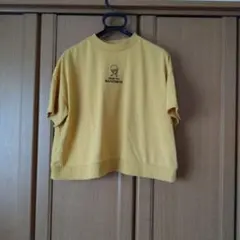 イエロー プリント入り Tシャツ Mサイズ